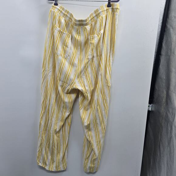 Torrid Linen Blend Pants Yellow White Stripe 4 Regular - Picture 2 of 6